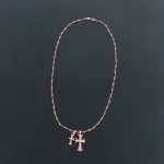Chrome Hearts Double Cross Bamboo Necklace Rose Gold 180