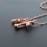 Chrome Hearts Double Cross Bamboo Necklace Rose Gold 180