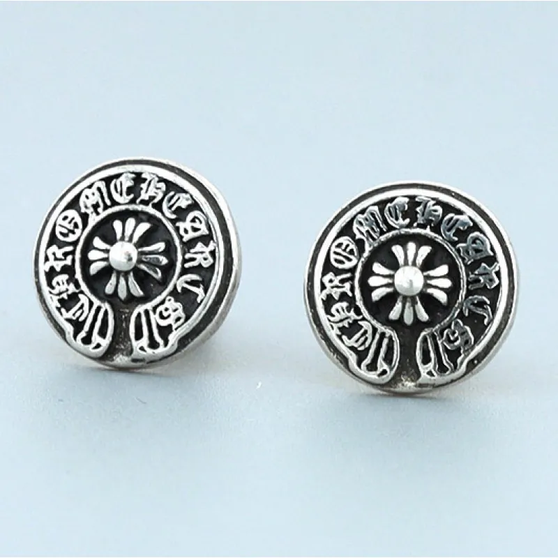 Chrome Hearts Round Logo Earrings 150