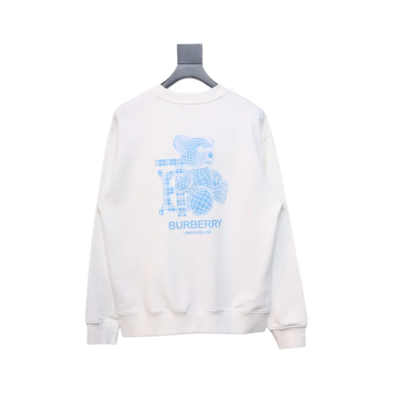 Bstsneaker-Burberry 24Fw blue bear print crew neck sweatshirt white 190
