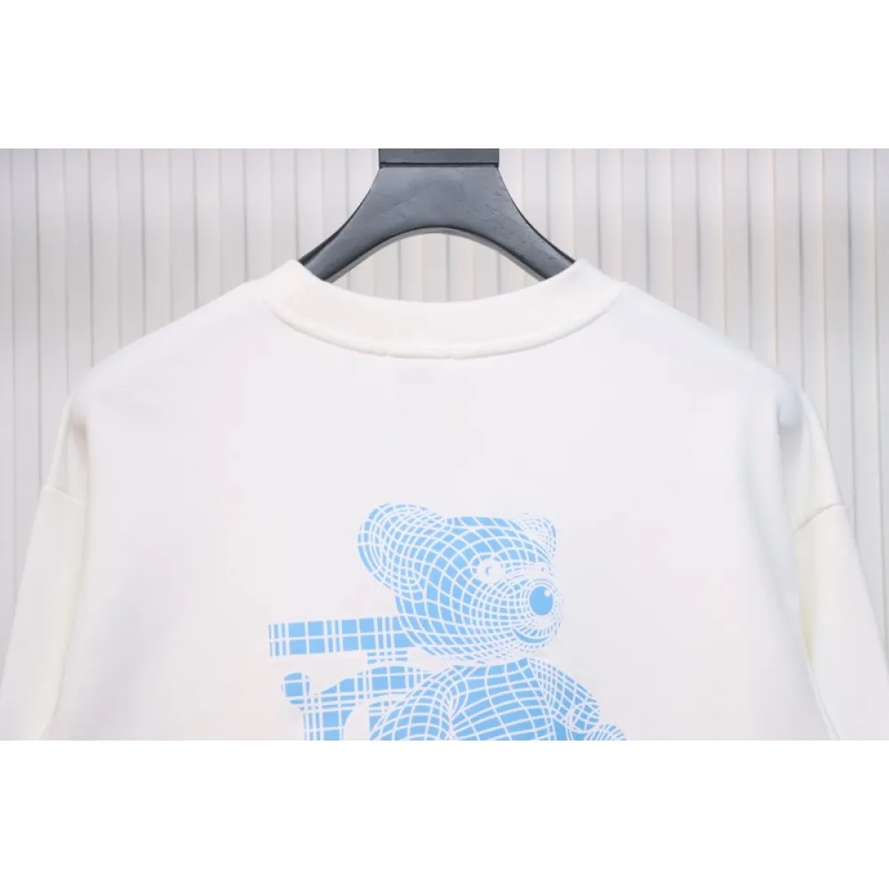 Bstsneaker-Burberry 24Fw blue bear print crew neck sweatshirt white 190