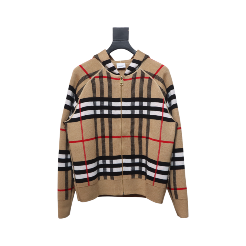 Bstsneaker-Burberry 24Fw Warhorse Check Reversible Hooded Jacket 400