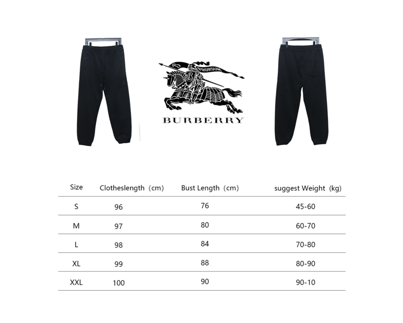 Bstsneaker-Burberry 3D embroidered logo sports casual sweatpants black 250