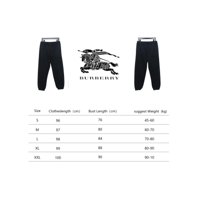 Bstsneaker-Burberry 3D embroidered logo sports casual sweatpants black 250 02