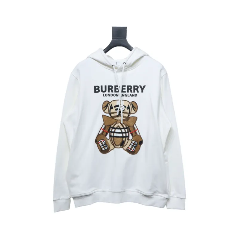 Bstsneaker-Burberry Embroidered Teddy Bear Hoodie white 230