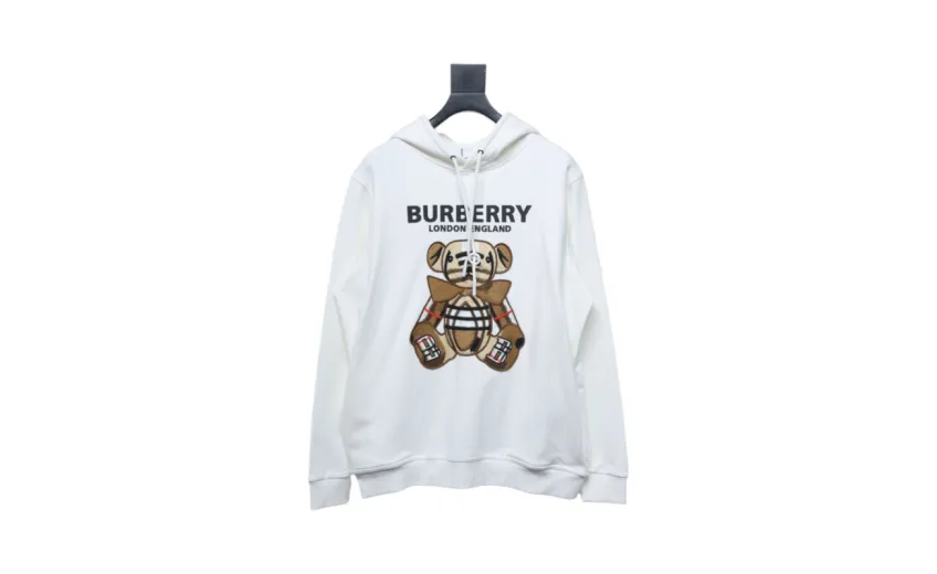 Bstsneaker-Burberry Embroidered Teddy Bear Hoodie white 230