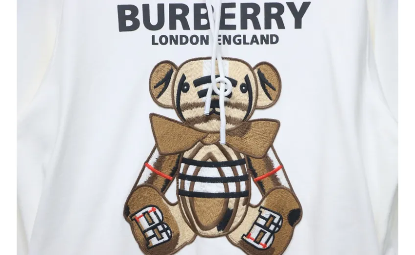 Bstsneaker-Burberry Embroidered Teddy Bear Hoodie white 230