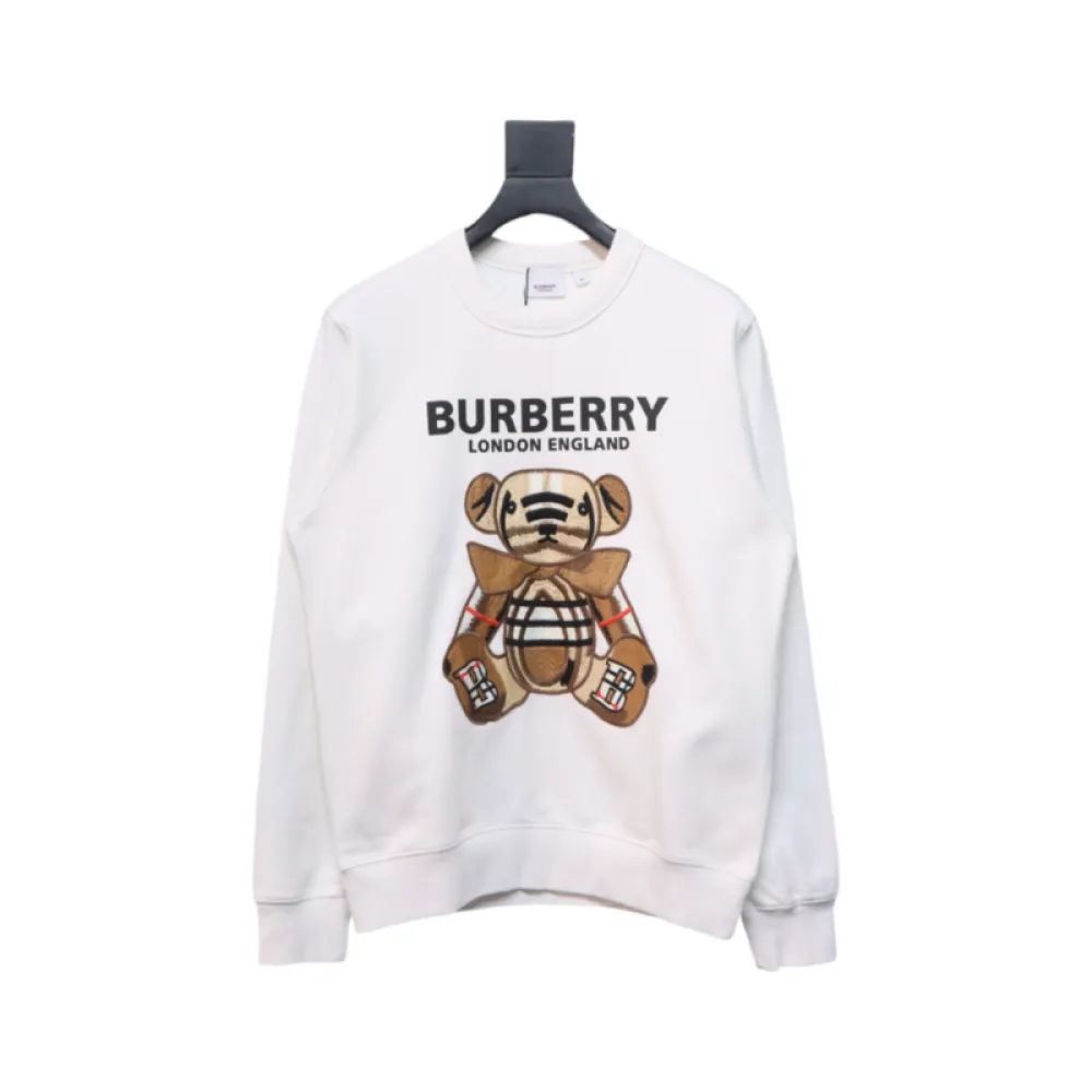 Bstsneaker-Burberry Teddy Bear Embroidered Crewneck Sweatshirt white 210