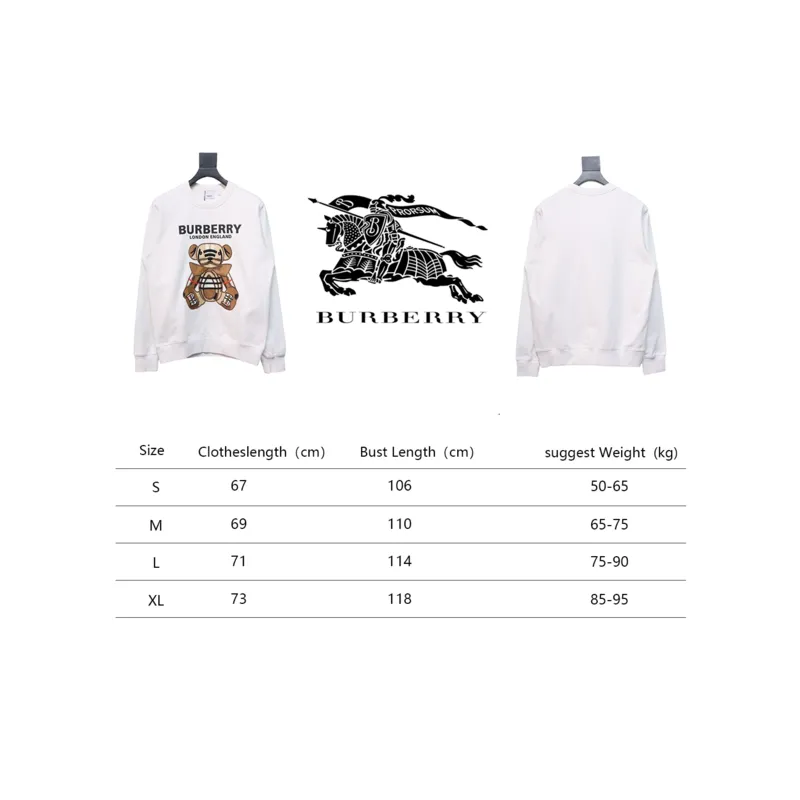 Bstsneaker-Burberry Teddy Bear Embroidered Crewneck Sweatshirt white 210