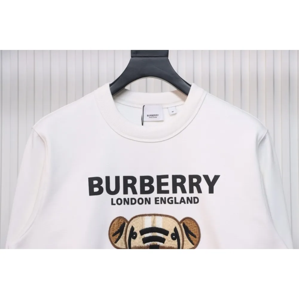 Bstsneaker-Burberry Teddy Bear Embroidered Crewneck Sweatshirt white 210