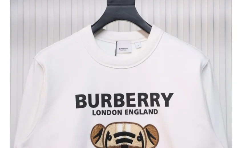 Bstsneaker-Burberry Teddy Bear Embroidered Crewneck Sweatshirt white 210