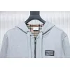 Bstsneaker-Burberry 21Fw Check hooded jacket with silicone logo lining grey 280