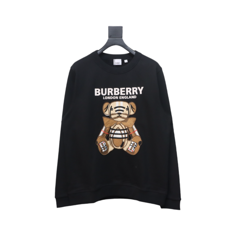 Bstsneaker-Burberry Teddy Bear Embroidered Crewneck Sweatshirt black 210