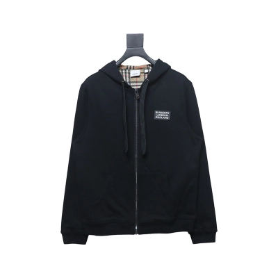 Bstsneaker-Burberry 21Fw Check hooded jacket with silicone logo lining black 280 01