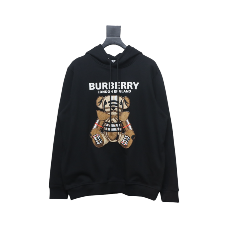 Bstsneaker-Burberry Embroidered Teddy Bear Hoodie black 230