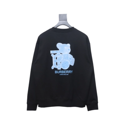 Bstsneaker-Burberry 24Fw blue bear print crew neck sweatshirt black 190 01
