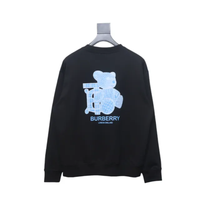 Bstsneaker-Burberry 24Fw blue bear print crew neck sweatshirt black 190
