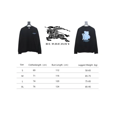 Bstsneaker-Burberry 24Fw blue bear print crew neck sweatshirt black 190 02