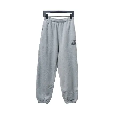 Bstsneaker-Nike x Stussy solid color embroidered logo fleece sweatpants grey 210 01