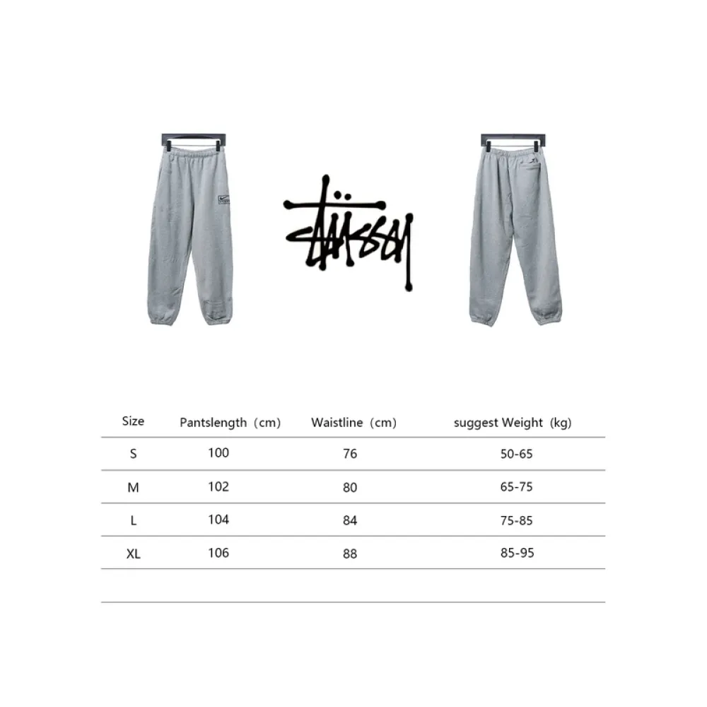 Bstsneaker-Nike x Stussy solid color embroidered logo fleece sweatpants grey 210