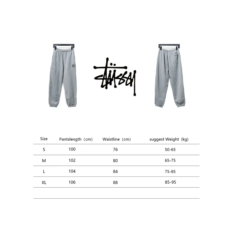 Bstsneaker-Nike x Stussy solid color embroidered logo fleece sweatpants grey 210