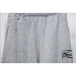 Bstsneaker-Nike x Stussy solid color embroidered logo fleece sweatpants grey 210