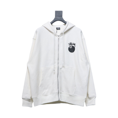 Bstsneaker-Stussy 24FW Black Eight Zip Hooded Jacket white 250 01