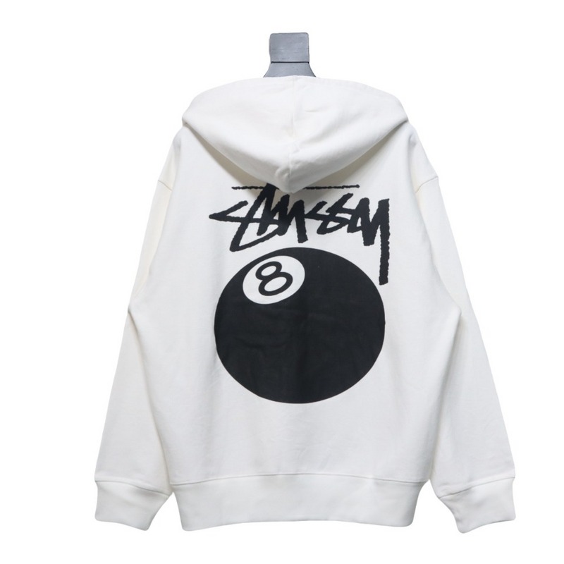 Bstsneaker-Stussy 24FW Black Eight Zip Hooded Jacket white 250