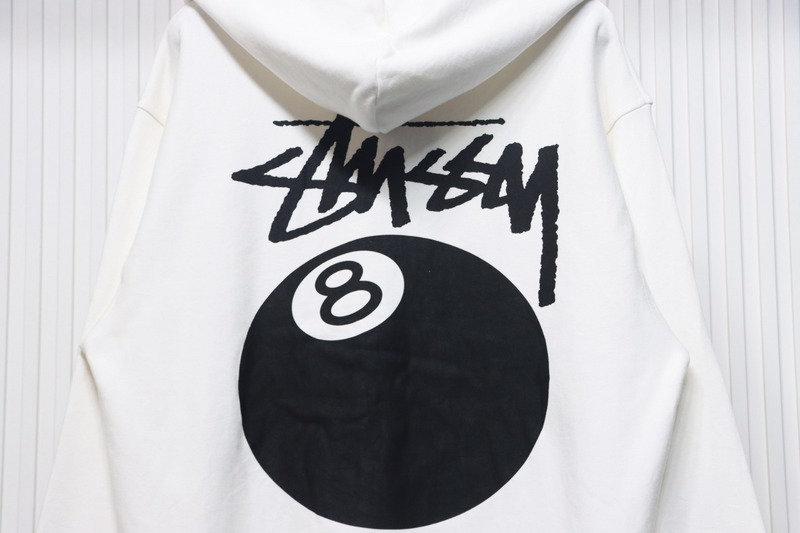 Bstsneaker-Stussy 24FW Black Eight Zip Hooded Jacket white 250