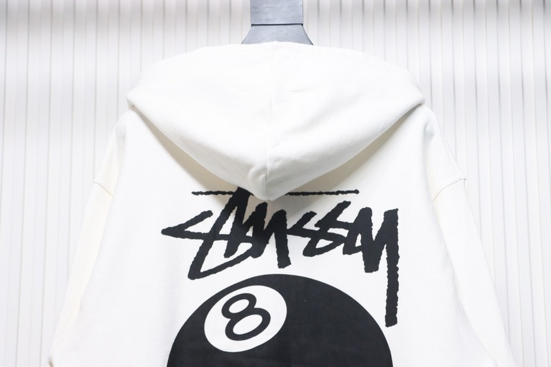 Bstsneaker-Stussy 24FW Black Eight Zip Hooded Jacket white 250