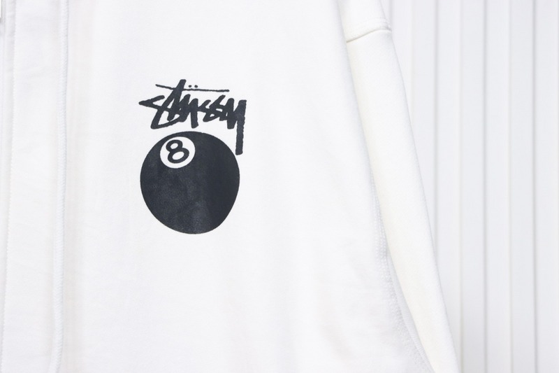 Bstsneaker-Stussy 24FW Black Eight Zip Hooded Jacket white 250