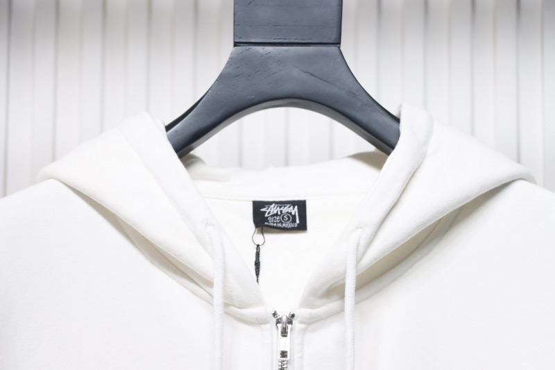 Bstsneaker-Stussy 24FW Black Eight Zip Hooded Jacket white 250