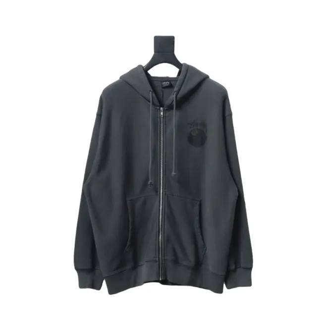 Bstsneaker-Stussy 24FW Black Eight Zip Hooded Jacket black 250