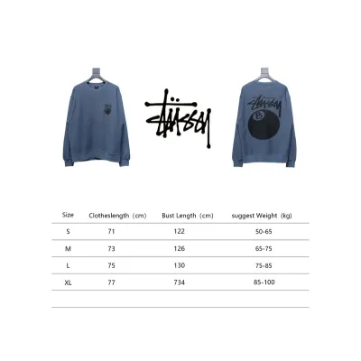 Stussy 24FW Black Round Neck Sweatshirt blue 220 02