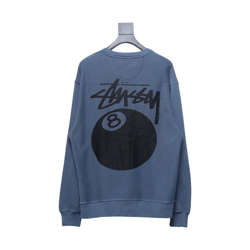 Bstsneaker-Stussy 24FW Black Round Neck Sweatshirt blue 220