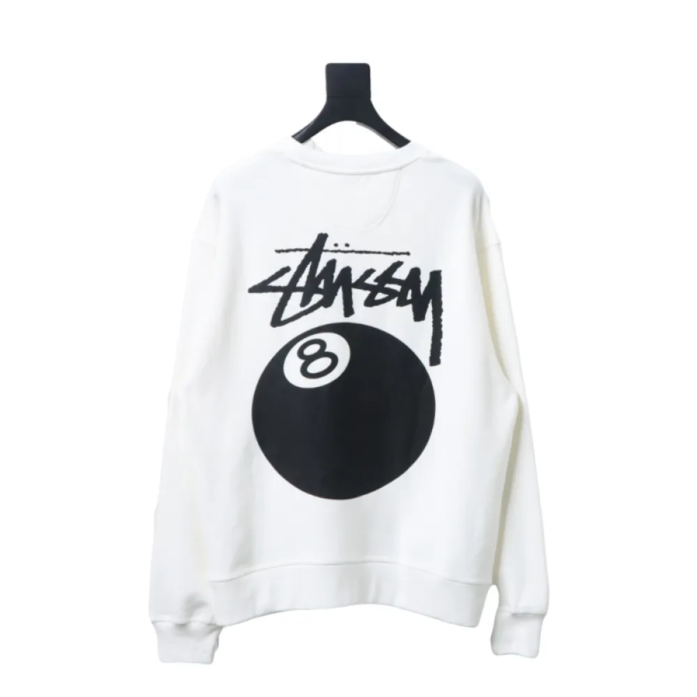 Bstsneaker-Stussy 24FW Black Round Neck Sweatshirt white 220