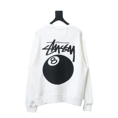 Stussy 24FW Black Round Neck Sweatshirt white 220 01
