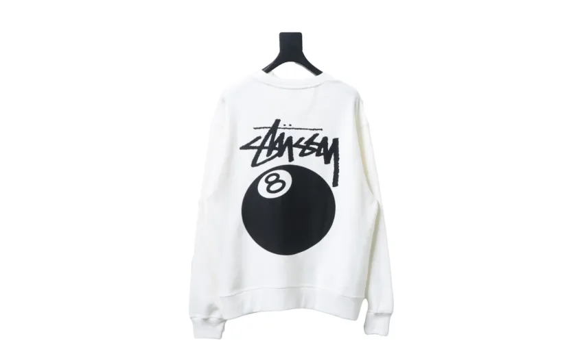Bstsneaker-Stussy 24FW Black Round Neck Sweatshirt white 220
