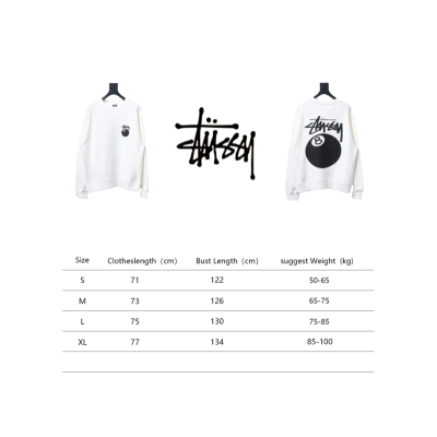 Bstsneaker-Stussy 24FW Black Round Neck Sweatshirt white 220 02
