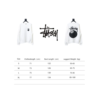 Bstsneaker-Stussy 24FW Black Round Neck Sweatshirt white 220 02