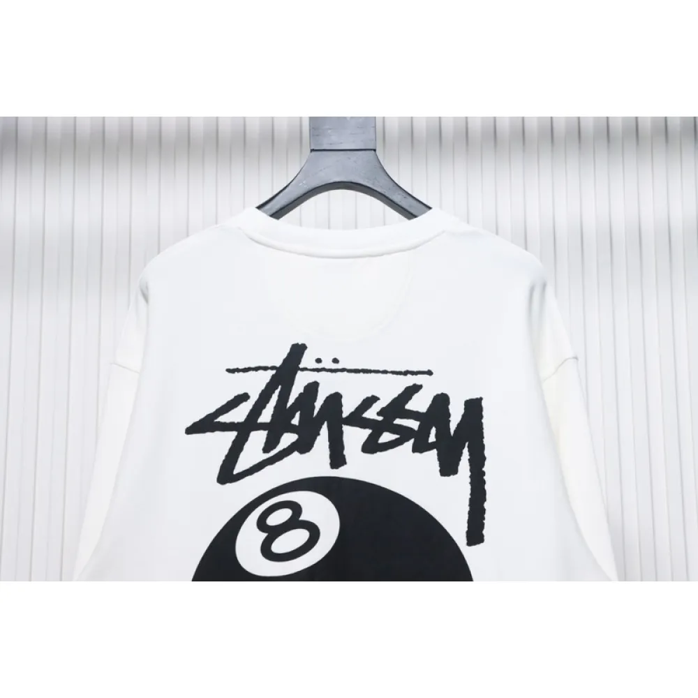 Bstsneaker-Stussy 24FW Black Round Neck Sweatshirt white 220