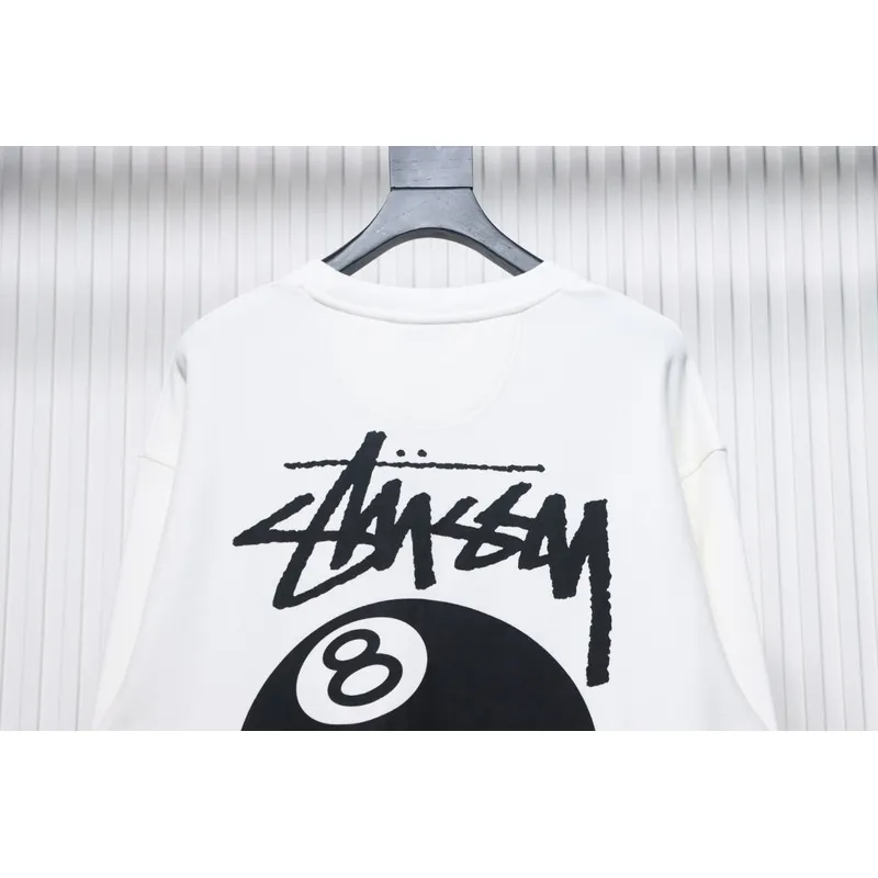 Bstsneaker-Stussy 24FW Black Round Neck Sweatshirt white 220