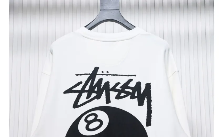 Bstsneaker-Stussy 24FW Black Round Neck Sweatshirt white 220