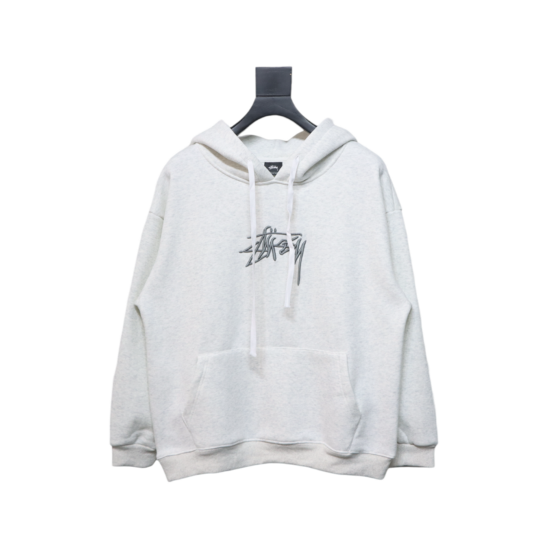 Bstsneaker-Stussy SS23 Hat Embroidery Plush Hoodie white 230