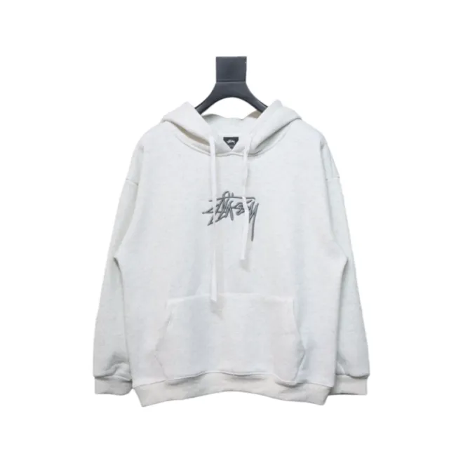 Bstsneaker-Stussy SS23 Hat Embroidery Plush Hoodie white 230