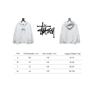 Stussy SS23 Hat Embroidery Plush Hoodie white 230 02
