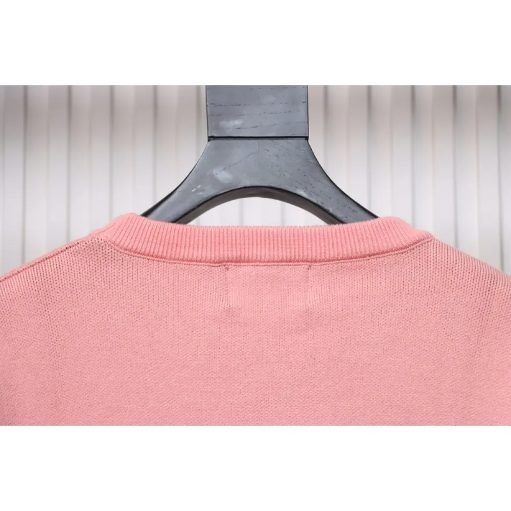 Stussy SS24 Large Logo Pattern Knitted Crewneck Sweater pink 250