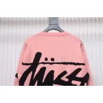 Stussy SS24 Large Logo Pattern Knitted Crewneck Sweater pink 250