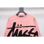Stussy SS24 Large Logo Pattern Knitted Crewneck Sweater pink 250