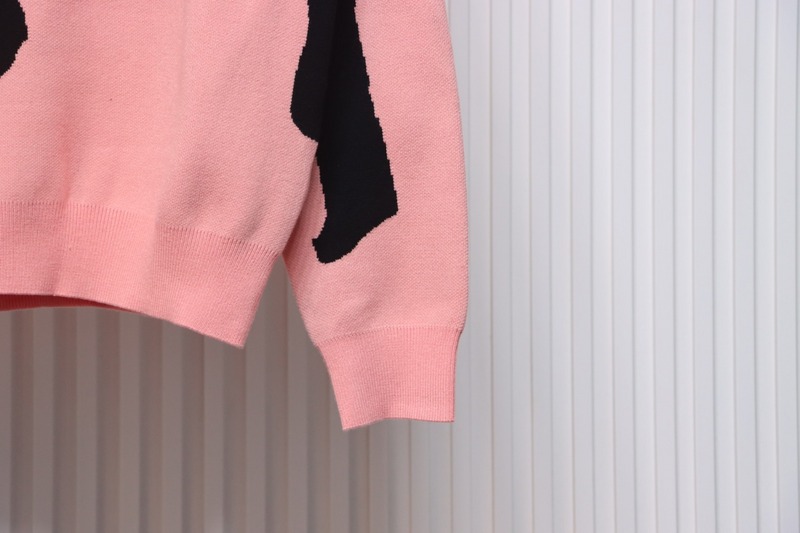 Bstsneaker-Stussy SS24 Large Logo Pattern Knitted Crewneck Sweater pink 250